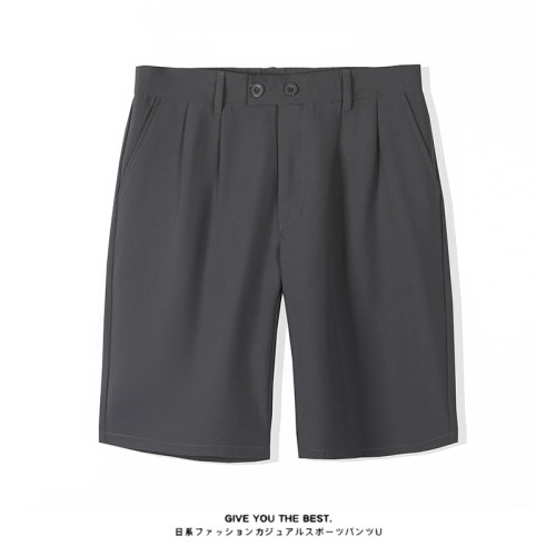 夏季短褲男士冰絲薄款外穿寬鬆直筒墜感褲子休閒五分西裝褲男生褲