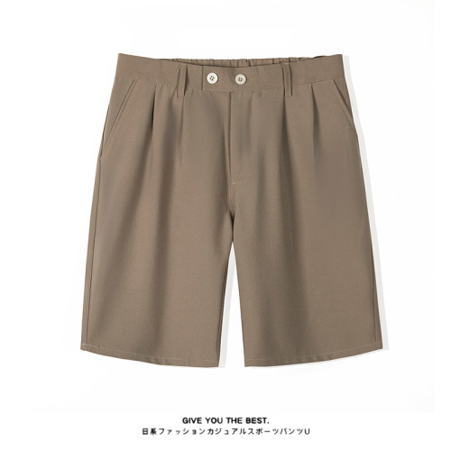 夏季短褲男士冰絲薄款外穿寬鬆直筒墜感褲子休閒五分西裝褲男生褲