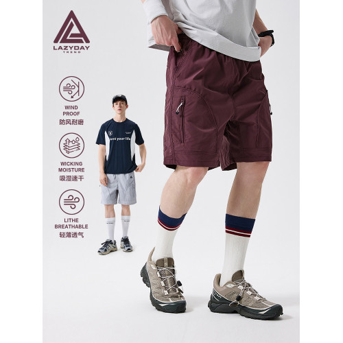 LAZY DAY戶外吸濕速乾機能耐磨運動短褲男夏季輕薄透氣工裝五分褲