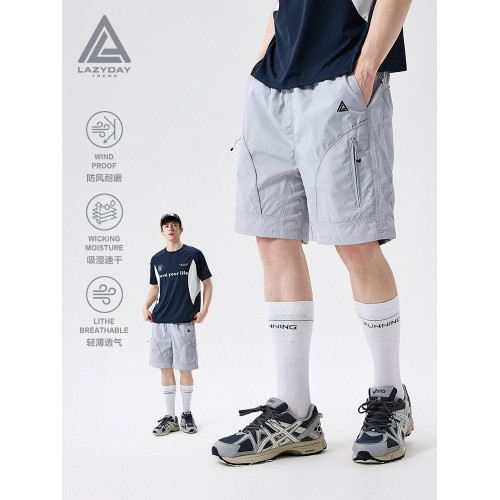 LAZY DAY戶外吸濕速乾機能耐磨運動短褲男夏季輕薄透氣工裝五分褲