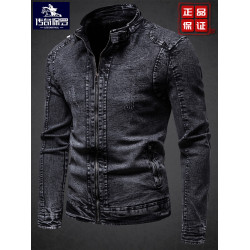 保羅美式復古飛行員夾克男牛仔外套秋冬季加厚加絨痞帥氣修身潮流