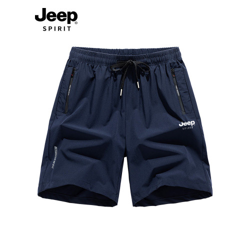 JEEP吉普男短褲夏季冰絲涼感寬鬆休閒大碼褲子戶外跑步運動五分褲