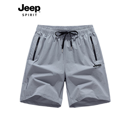 JEEP吉普男短褲夏季冰絲涼感寬鬆休閒大碼褲子戶外跑步運動五分褲