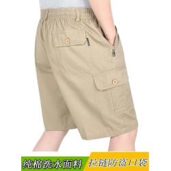 夏天中年男士短褲純棉爸爸寬鬆褲子中老年人薄款五分褲休閒沙灘褲