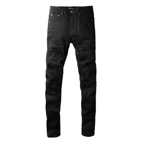 AMR jeans AMR pants torn jeans高街破洞緊身黑色牛仔褲子