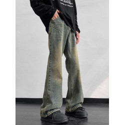 美式高街cleanfit微喇牛仔褲男士春秋季2025新款寬鬆直筒休閒褲子