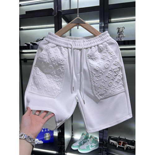 歐貨高級感壓花工藝休閒運動短褲男士潮牌2025夏季新款沙灘五分褲