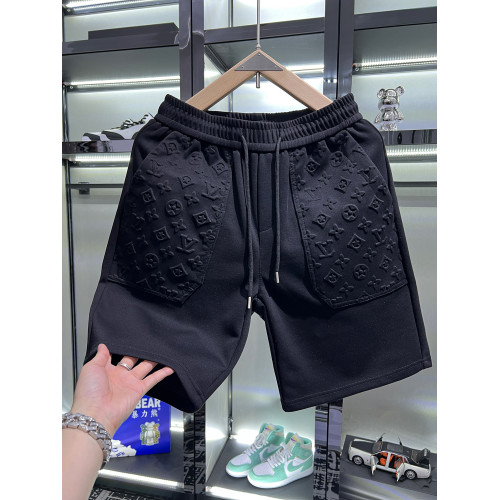 歐貨高級感壓花工藝休閒運動短褲男士潮牌2025夏季新款沙灘五分褲