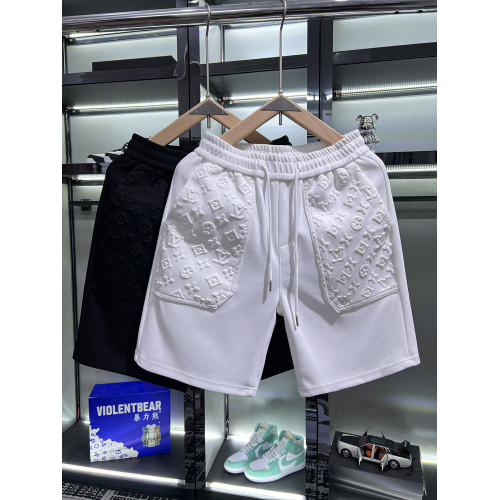 歐貨高級感壓花工藝休閒運動短褲男士潮牌2025夏季新款沙灘五分褲