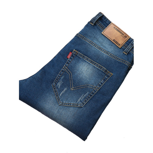 秋冬季牛仔褲男士超高彈力修身小腳加肥加大碼潮胖子男褲顯瘦加絨