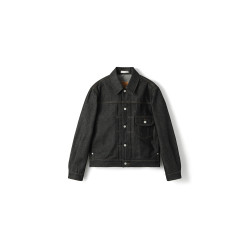 37M｜RAW DENIM 毛羽紋原牛夾克短款原色牛仔硬朗修身顯比例外套