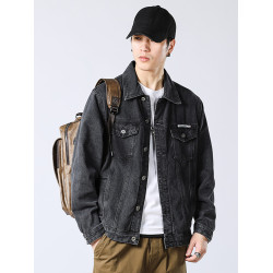 NG真維斯美式復古牛仔外套男士秋季款潮牌寬鬆青少年高街外搭夾克