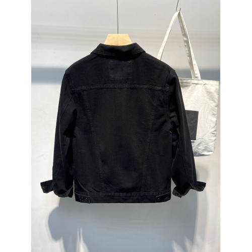 純黑色高級牛仔外套男秋冬新款2025高級感痞帥復古寬鬆短款夾克衣