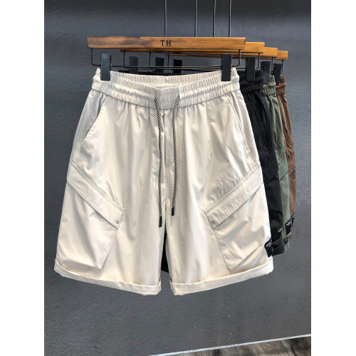 冰孔透氣戶外機能風口袋輕薄工裝短褲男士休閒褲夏季寬鬆五分褲子