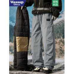WASSUP GLORY羽絨棉褲男冬季戶外沖鋒褲加厚保暖褲防風防水防寒褲