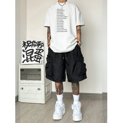 日系cityboy寬鬆大口袋短褲男夏季美式薄款潮流機能工裝五分中褲