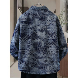 男士牛仔衣外套春秋季2025新款美式潮牌休閒繙領夾克男款長袖襯衫