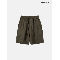 NYHSUGOO/南乙夏季萊賽爾亞麻休閒短褲男3888老錢風直筒五分褲