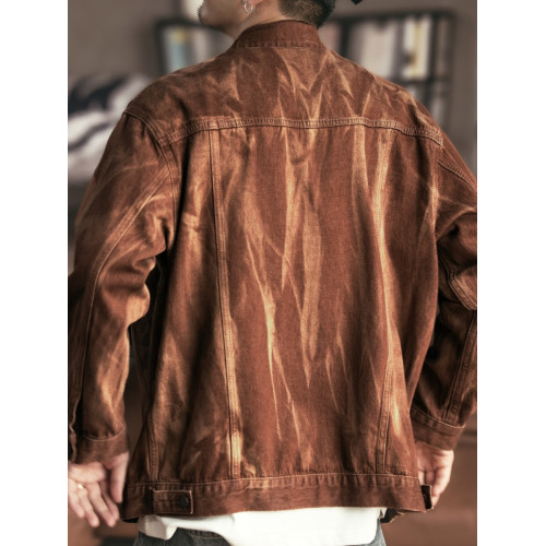 美式復古重磅工裝牛仔夾克男士春秋潮牌寬鬆大碼痞帥獵裝休閒外套