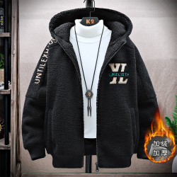 羊羔絨外套男潮流棉衣冬季加絨加厚防寒保暖羊羔毛棉服顆粒絨褂子