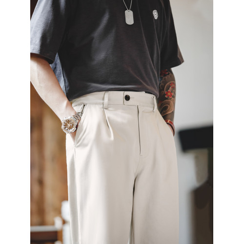 馬登工裝美式復古那不勒斯長褲紳士巴黎釦直筒休閒廓爾格西褲男春