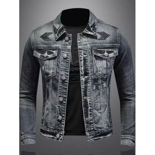 漫威毒液牛仔外套男春秋季美式復古做舊潮流修身機車夾克工裝上衣