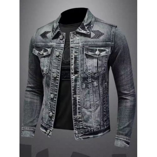 漫威毒液牛仔外套男春秋季美式復古做舊潮流修身機車夾克工裝上衣