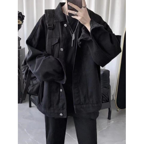 痞帥牛仔外套男款潮牌秋冬百搭褂子帥氣vibe加絨加厚美式短款夾克