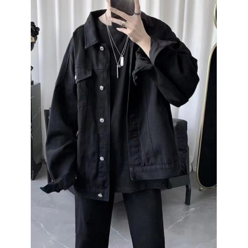 痞帥牛仔外套男款潮牌秋冬百搭褂子帥氣vibe加絨加厚美式短款夾克