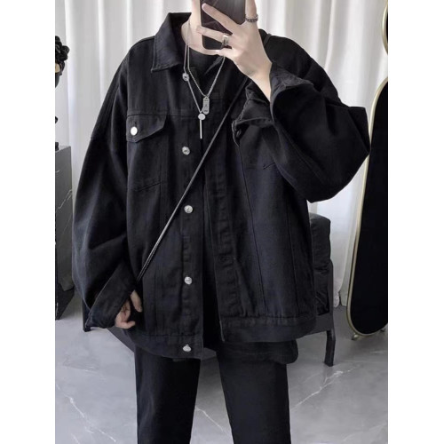 痞帥牛仔外套男款潮牌秋冬百搭褂子帥氣vibe加絨加厚美式短款夾克