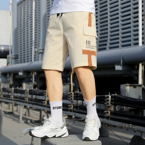 工裝短褲男夏季薄款寬鬆2025潮牌男裝外穿冰絲休閒男士五分中褲子