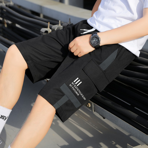 工裝短褲男夏季薄款寬鬆2025潮牌男裝外穿冰絲休閒男士五分中褲子