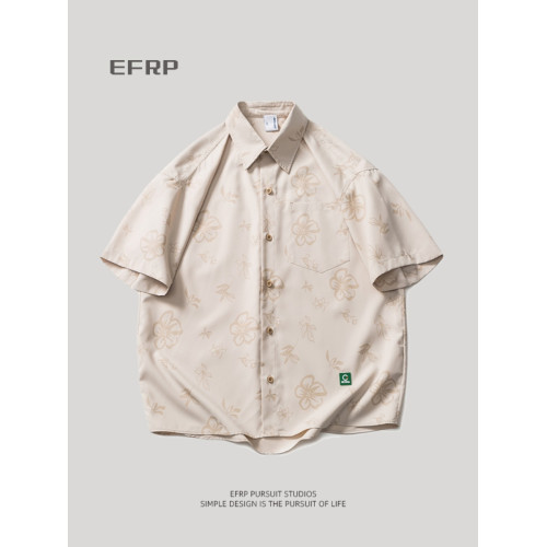 櫻花的季節 | 設計師品牌 | EFRP滿身印花短袖襯衫男夏季2025新款