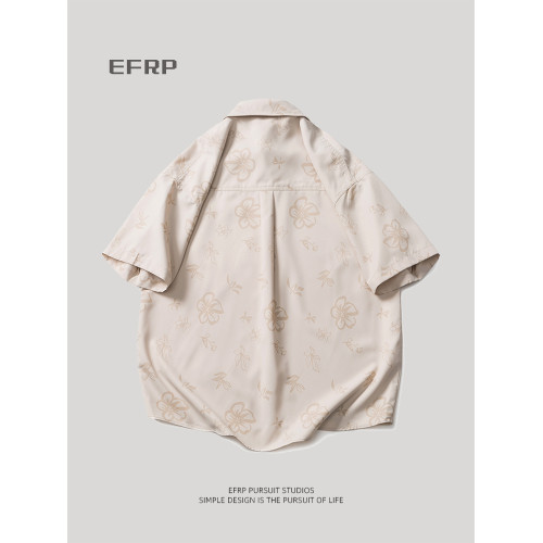 櫻花的季節 | 設計師品牌 | EFRP滿身印花短袖襯衫男夏季2025新款