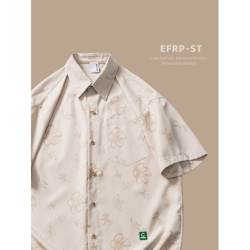 櫻花的季節 | 設計師品牌 | EFRP滿身印花短袖襯衫男夏季2025新款