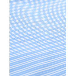 BOYUE帛躍夏季清涼休閒居家藍色條紋短褲日常百搭寬鬆舒適五分褲