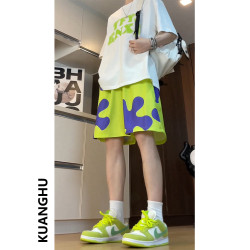 派大星短褲男睡褲潮流外穿沙灘五分褲子冰絲夏季速乾可下水花褲衩