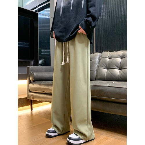 白色褲子男款秋潮流百搭直筒寬鬆濶腿褲男士大碼休閒長褲運動衛褲