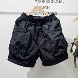 戶外大口袋工裝短褲男夏季薄款冰絲速乾五分褲機能風休閒四分中褲