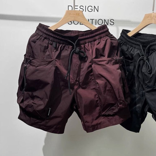 戶外大口袋工裝短褲男夏季薄款冰絲速乾五分褲機能風休閒四分中褲