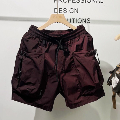 戶外大口袋工裝短褲男夏季薄款冰絲速乾五分褲機能風休閒四分中褲