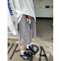 CGGA美式復古薄款速乾休閒短褲男女直筒寬鬆透氣濶腿百搭五分褲