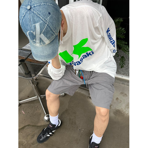 CGGA美式復古薄款速乾休閒短褲男女直筒寬鬆透氣濶腿百搭五分褲