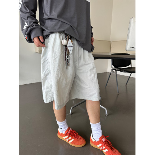 CGGA美式復古薄款速乾休閒短褲男女直筒寬鬆透氣濶腿百搭五分褲