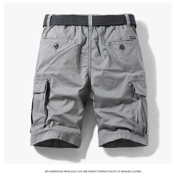 夏季男士純棉休閒五分褲工裝多口袋短褲六分寬鬆沙灘褲四分馬褲潮