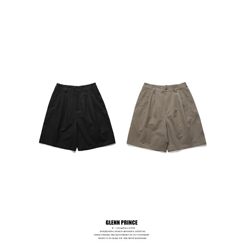 GPstudio日系復古純色多色休閒短褲男夏季百搭工裝沙灘運動五分褲