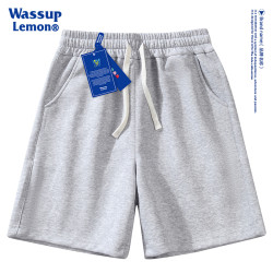 WASSUP LEMON短褲運動休閒寬鬆五分褲子男士夏季純色學生籃球衛褲