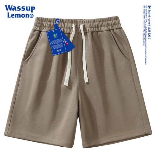 WASSUP LEMON短褲運動休閒寬鬆五分褲子男士夏季純色學生籃球衛褲