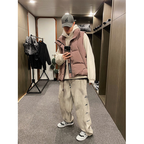 MXD UGLY美式潮牌復古做舊水洗髒髒灰直筒褲男秋冬季加絨抽繩衛褲