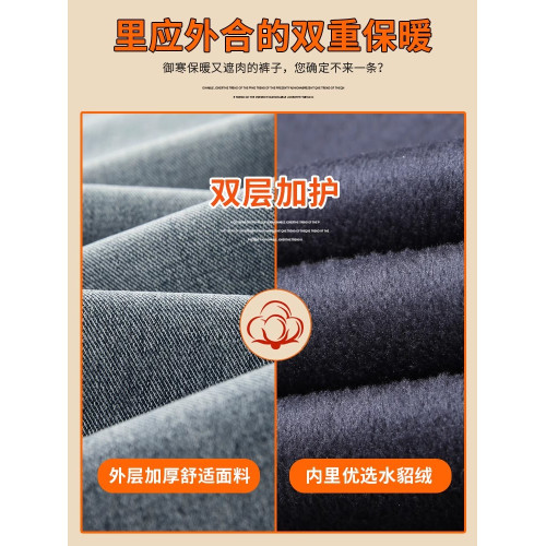 加絨加厚牛仔褲男款秋冬季潮流直筒寬鬆濶腿男士新塘褲子2025新款